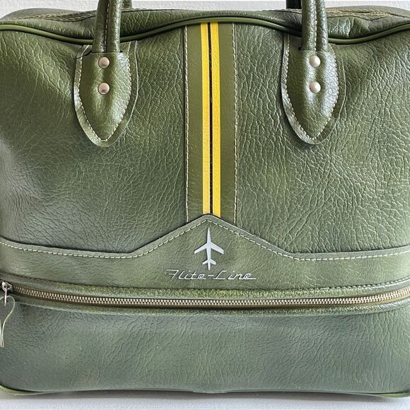 Flite-Line Vintage Retro Green Flight Attendant Bag - Picture 4 of 16